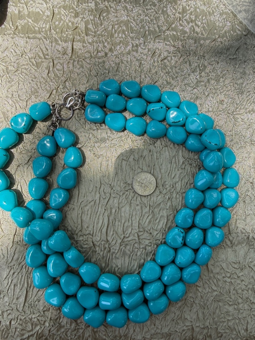 Turquoise imitation Beaded Multi-Strand Necklace - Women Jewelry